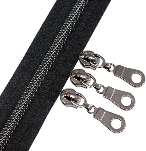 Vista 10 de YaHoGa #5 Cremalleras metálicas de nailon color latón antiguo de The Yard Bulk Cinta beige de 10 yardas con 25 unidades de tiradores para costura