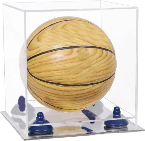 Vista 41 de Better Display Cases Mini acrílico - Miniatura (no tamaño completo) Baloncesto vitrina con elevadores negros y espejo (A015-BR)