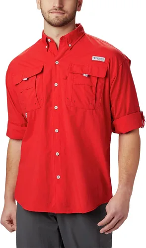 Vista 3 de Columbia Bahama II - Camisa de manga larga para hombre, Red Spark, talla L