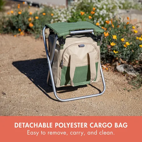 Vista 5 de PICNIC TIME Rodillera y Asiento de Jardín, Banco de Jardinería Plegable, Taburete de Jardín Portátil y Rodillera con Organizador de Bolsa
