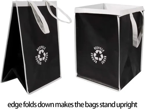 Vista 4 de Lily Queen - Bolsas de basura de reciclaje para la cocina y el hogar, base impermeable para botes de clasificación de basura, cestas