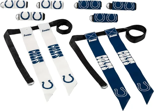 Vista 34 de Franklin Sports NFL - Conjuntos de fútbol con bandera del equipo de la NFL, cinturones + banderas, para niños + adultos, se adapta a cintura