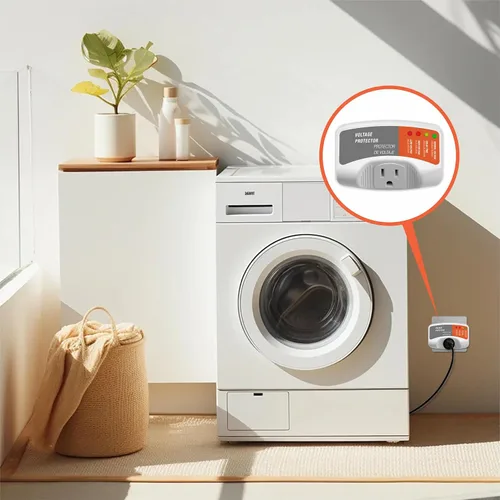 Vista 3 de GIDEON Protector de sobretensiones para electrodomésticos, protector de voltaje de salida única y regulador de voltaje para refrigerador, TV, PC