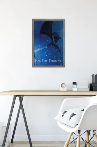 Vista 6 de Trends International Póster de pared Viserion Game of Thrones, 14.725 x 22.375 pulgadas, versión enmarcada de madera de granero