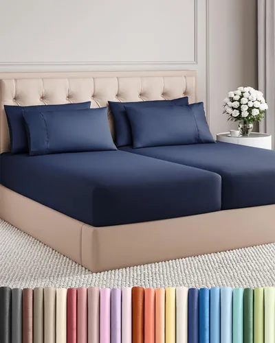 Vista 228 de Juego de sábanas Twin de 4 piezas - Cómodo, transpirable y refrescante - Juego de ropa de cama de lujo de hotel ultrasuave con bolsillos profundos