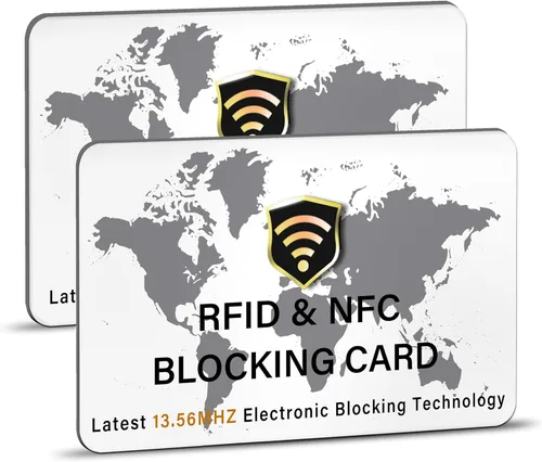 Vista 47 de SaiTech IT Paquete de 5 Tarjetas de Bloqueo RFID, Una Tarjeta Protege Toda la Billetera y Cartera, Protector de Tarjetas de Débito y Crédito