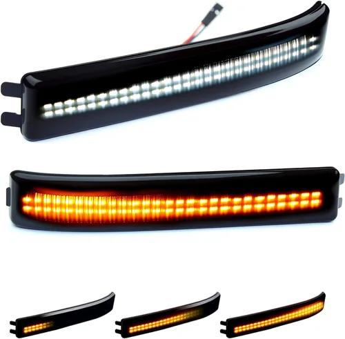 Vista 8 de D-Lumina Reflector de espejo lateral LED secuencial, luces direccionales, lente ahumada, compatible con Fo-rd F150 2009-2014, luz intermitente