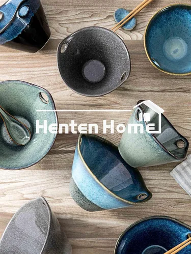Vista 7 de Henten Home Juego de 2 cuencos de ramen de 20 onzas, cuencos de cerámica japoneses para fideos, cuencos profundos de porcelana con palillos