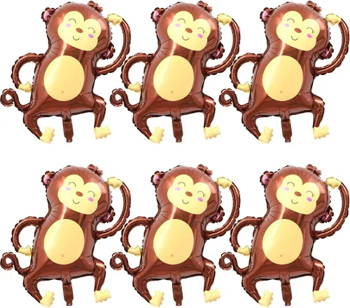 Vista 9 de Globos de abeja, 6 piezas de globos de aluminio con forma de helio para fiesta de animales de dibujos animados para selva safari temática telón