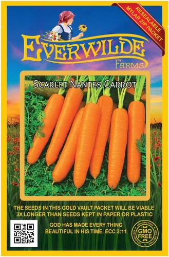 Vista 4 de Everwilde Farms - Semillas de zanahoria Scarlet Nantes de 1 onza - Gold Vault