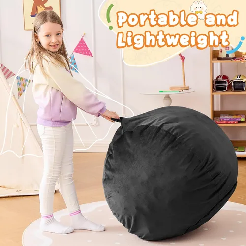 Vista 6 de Puf para niños – Silla redonda de espuma viscoelástica de 2.5 pies – Sofá puff para niños y adolescentes con funda de microfibra suave – Sofá