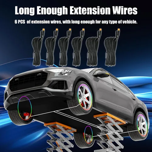 Vista 8 de Luces de rueda SUNPIE para camiones, luz de borde RGB secuencial universal de 15.5 pulgadas para automóvil - Luz de giro de ángulo amplio, luz