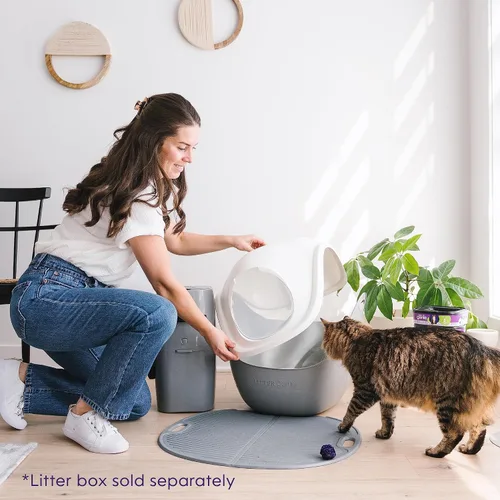 Vista 8 de Litter Genie Campana para caja de arena Capucha de cúpula con solapa oscilante Blanco