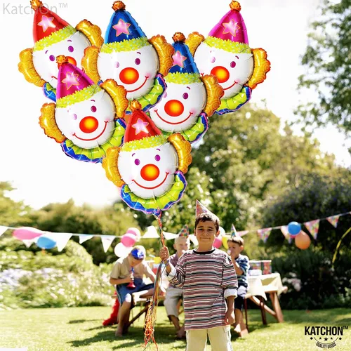 Vista 7 de KatchOn Juego de globos de payaso de 32 pulgadas, paquete de 6, decoraciones de fiesta de circo