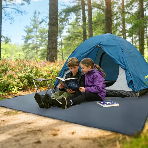 Vista 3 de REDCAMP Lona impermeable para acampar, gris/verde 4 en 1 multifuncional tienda de campaña para acampar, senderismo, mochileros Gris 2-3 Persona
