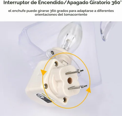 Vista 4 de 2 luces nocturnas de ángel rezando enchufables a la pared con bombilla C7 de 5 W, enchufe giratorio de 360 grados con interruptor