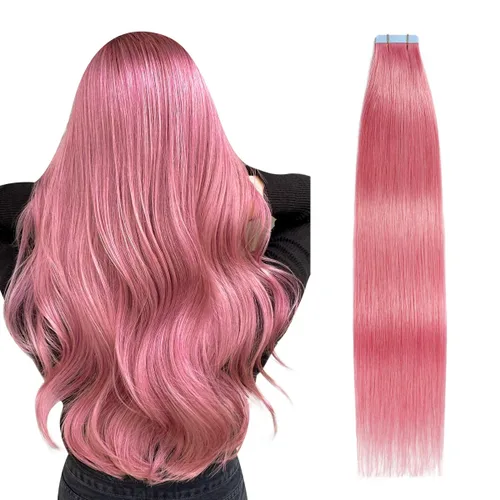 Vista 11 de SUYYA Extensiones de Cabello Humano Rizado Liso con Cinta, Color Negro Natural, Extensiones de Cabello con Cinta, Cabello Humano Rizado Liso, 12