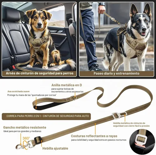 Vista 4 de Juego de chaleco táctico y correa para perros con 10 parches, camuflaje, talla S Adjustable No Pull Service Dog Harness for Small Sized Dog with