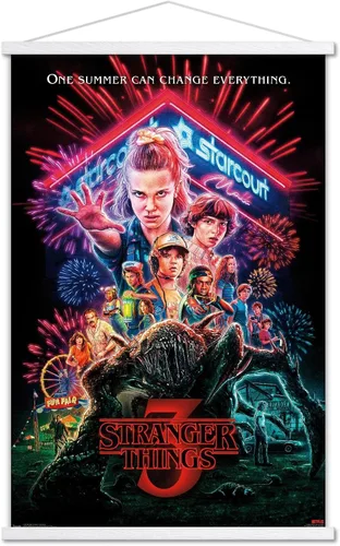 Vista 8 de Trends International Netflix Stranger Things: Season 3 - Póster de pared de una hoja, 14.725 x 22.375 pulgadas, versión enmarcada de madera