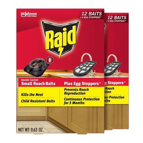 Vista 14 de Raid Double Control - Cebos pequeños para cucarachas y tapones para huevos, 12 unidades (paquete de 3)