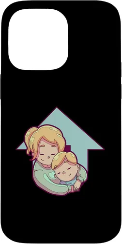 Vista 21 de iPhone 16 Mother And Child Illustration For Kids Case