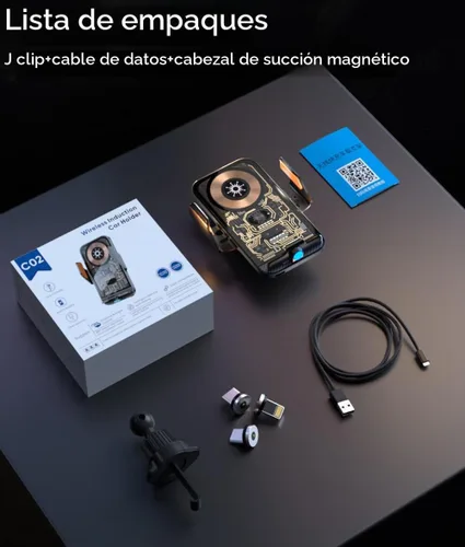 Vista 9 de Cargador inalámbrico transparente con sensor inteligente de 15 W, soporte para teléfono de ventilación de aire del automóvil, carga rápida QC
