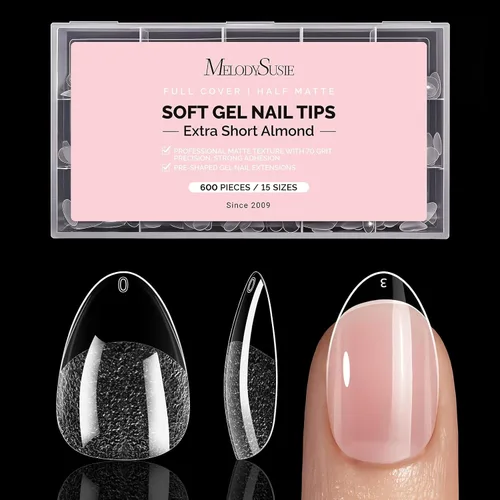 Vista 8 de MelodySusie Puntas de uñas cuadradas extralargas en X, 600 unidades, 12 tamaños, acrílico transparente, uñas a presión para extensiones de bricolaje