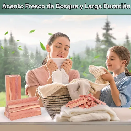 Vista 7 de UNIVIVO 50 PIEZAS Bloques de Cedro para Almacenamiento de Ropa, 100% Palitos de Cedro Rojo Aromático para Closet, Guardarropa, Cajones