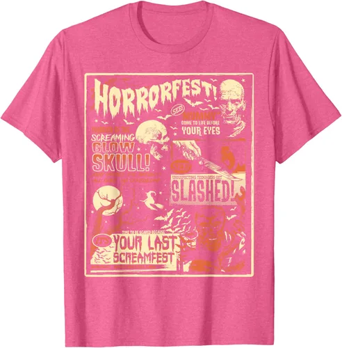 Vista 31 de Vintage Horrorfest Movie Poster Terror Old Time Halloween Camiseta S Negro