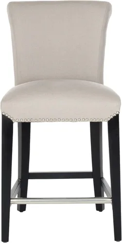 Vista 3 de Safavieh Mercer Collection Seth Taupe Linen - Taburete de mostrador de 25.9 pulgadas
