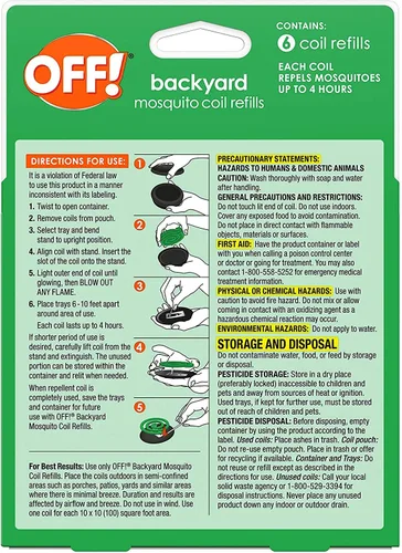 Vista 2 de OFF! Repuestos de bobina de mosquitos para patio y áreas exteriores de patio trasero repelen mosquitos, 6 unidades (paquete de 1)