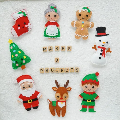 Vista 7 de Craftorama Kit de costura para niños, divertido y educativo juego de manualidades de Navidad para niños y niñas de 7 a 12 años, cose tu propio