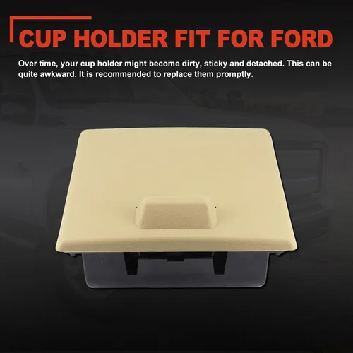 Vista 6 de USTAR Portavasos beige para Ford F250 F350 F450 F550 Super Duty 2008-2016 8C3Z-2513562-AE