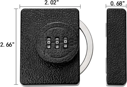 Vista 2 de INIRET Cerradura Negra para Gabinete, Contraseña de 3 Dígitos Sin Llave, Cerradura Anti-Forzadura Mecánica, Protege la Privacidad, para Cajones