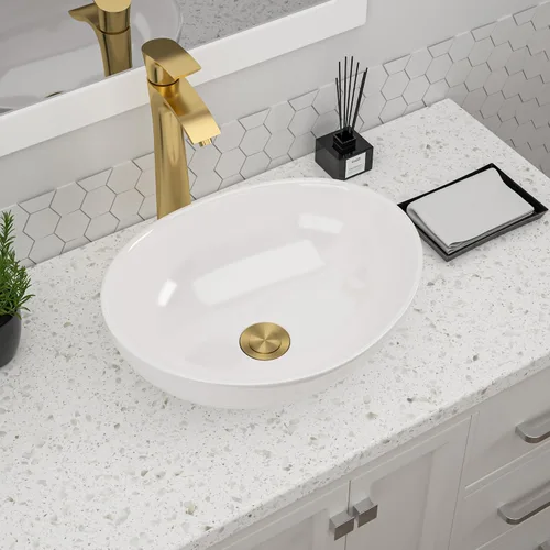 Vista 17 de Dcolora Lavabo de Recipiente Negro Rectangular de 40,6 x 30,5 cm Negro Mate Lavabo de Baño Rectangular sobre Encimera Cerámica Porcelana Lavadero