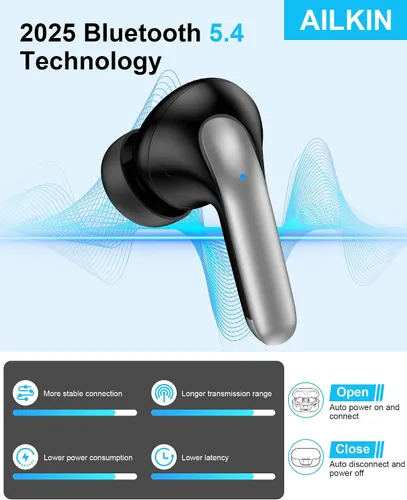 Vista 3 de Auriculares inalámbricos Samsung para Samsung Galaxy A17 A16 S26 Ultra S26+ S25, auriculares intrauditivos Bluetooth para iPhone17 Pro Max