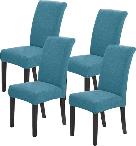Vista 54 de Juego de 2 fundas para sillas de comedor, fundas elásticas para sillas de comedor, fundas para sillas de cocina de jacquard texturizadas, decoración