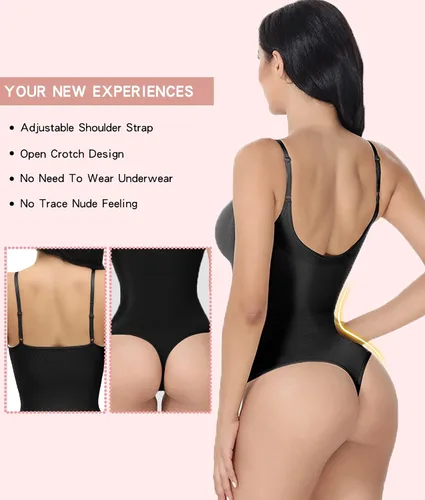 Vista 4 de Body moldeador para mujer con control de abdomen, sin costuras, moldeador de cintura, moldeador de cuerpo