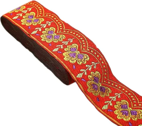 Vista 7 de Cinta jacquard de trébol bordada de trébol floral con flecos de encaje para San Patricio, decoración de disfraces de bricolaje, 2 pulgadas de ancho