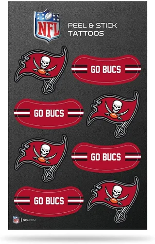 Vista 19 de Rico Industries NFL Footbal Peel & Stick Temporary Tattoos - Eye Black - Game Day Approved!