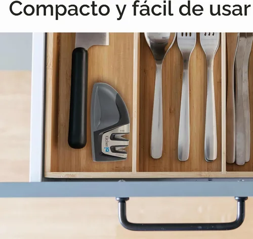 Vista 9 de KitchenIQ 50009 Afilador de Cuchillos de 2 Etapas, Negro