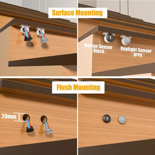 Vista 4 de KMG-3233 - Kit de iluminación LED inteligente para escaleras con movimiento activado, tira de luz LED cortable de 60 pulgadas para luces LED