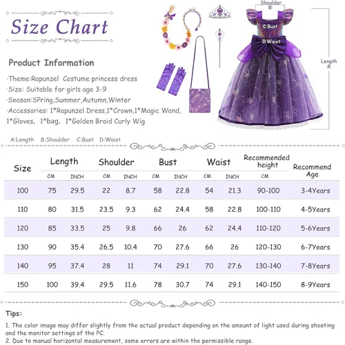 Vista 7 de VORLITS Disfraz de princesa de hadas con manga voladora para niñas, disfraz de Halloween, fiesta de Navidad