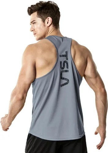 Vista 2 de TSLA - Camisetas deportivas sin mangas para hombre, Dry Fit, con espalda en Y, para entrenamiento, gimnasio o fisicoculturismo, paquete de 3