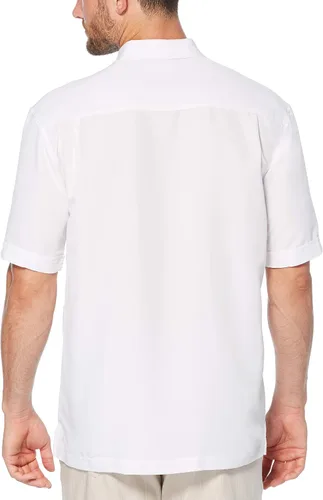 Vista 5 de Cubavera Paneles de inserción de manga corta para hombre con camisa de punto de púa
