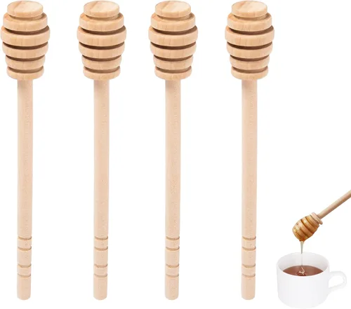 Vista 7 de Agitador de mezcla de miel de madera, 3 piezas, mini cucharas de miel