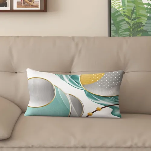 Vista 18 de Funda de almohada decorativa para sofá de sala de estar, patrón impreso de doble cara, funda de cojín naranja geométrica abstracta estilo nórdico