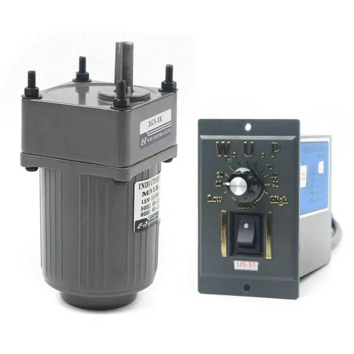 Vista 21 de 15W 10K AC110V 125 RPM Motor reductor de engranajes variable ajustable con controlador de velocidad para la industria