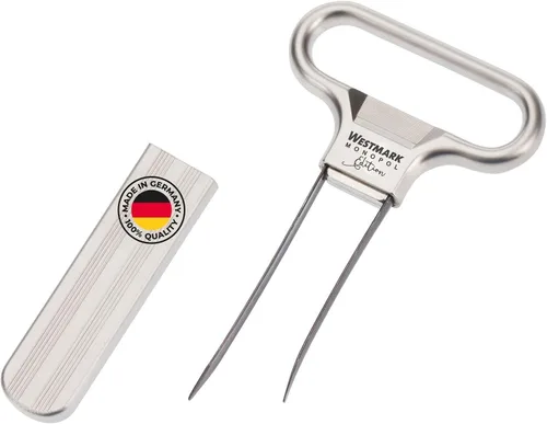 Vista 9 de Monopol Westmark Germany Sacacorcho de acero satinado, con dos puntas y cubierta, plateado satinado
