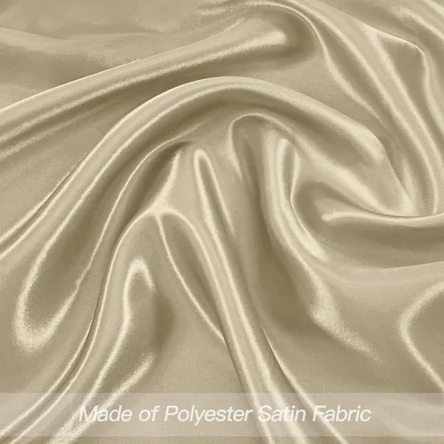 Vista 4 de P Pothuiny 12 servilletas de satén de color beige sedoso de 17 x 17 pulgadas, servilletas cuadradas lisas de tela de satén, servilletas de mesa